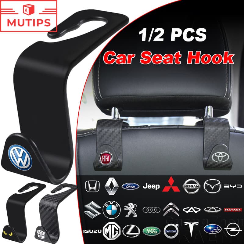 【MUTIPS】Gancho De Carro Assento Volta Escondido Encosto De Cabeça Banco Traseiro Cabide Titular Fibra Organizado