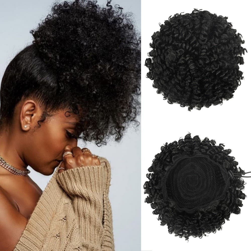 Afro Puff Cacheado Coque Cabelo Cacheado 85g 25cm SUSANA BioFibra