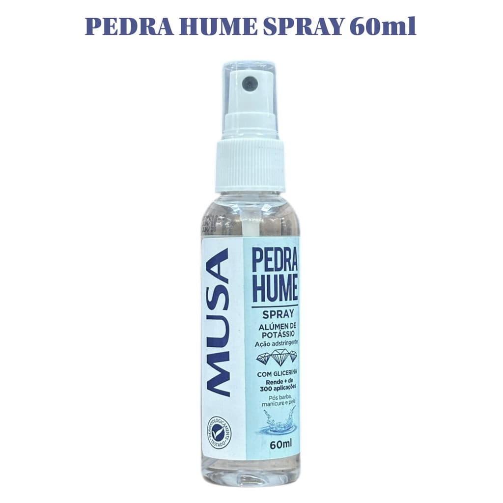 Pedra Hume Spray 60ML | Antitranspirante | MUSA | Adstringente | Cicatrizante |