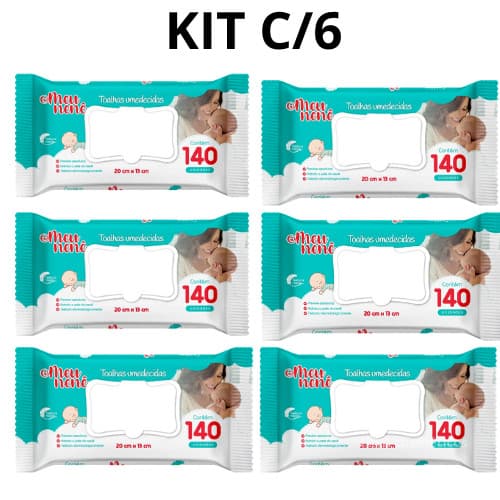 Kit 6 Toalha Meu Nene com 140 unid