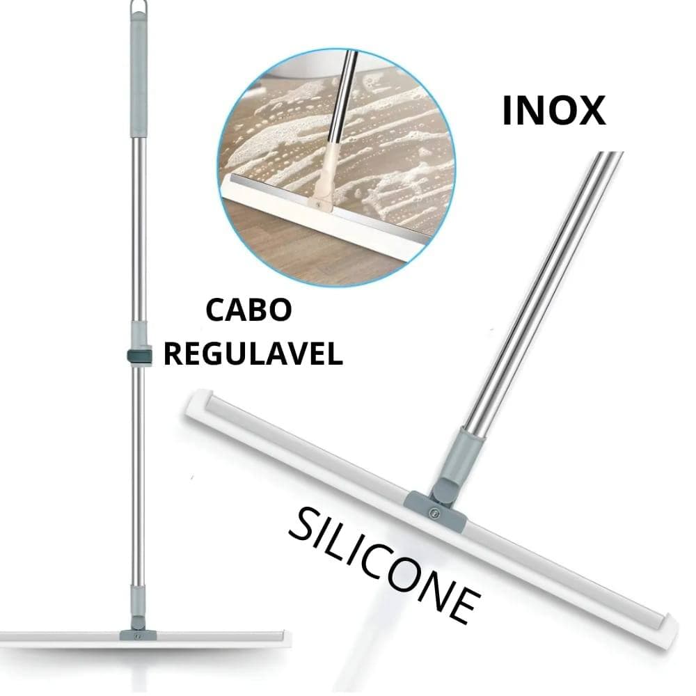 Rodo Vassoura Mágico Silicone Multiuso Tender Trove Limpeza Profunda De Pisos Vidros Cabo Giratório