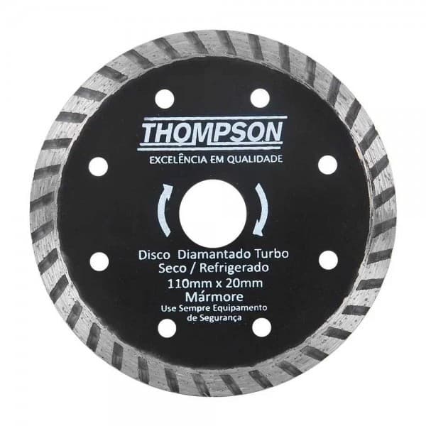 Disco Diamantado Turbo 110 X  20mm - Kit 3 Pecas - Thompson