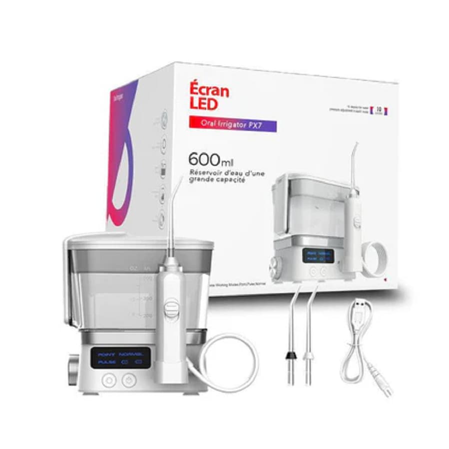 Irrigador Oral Portatil Jato D'água Limpador Dental E Gengiva Bucal Com Tanque 600ml Led Display Potente