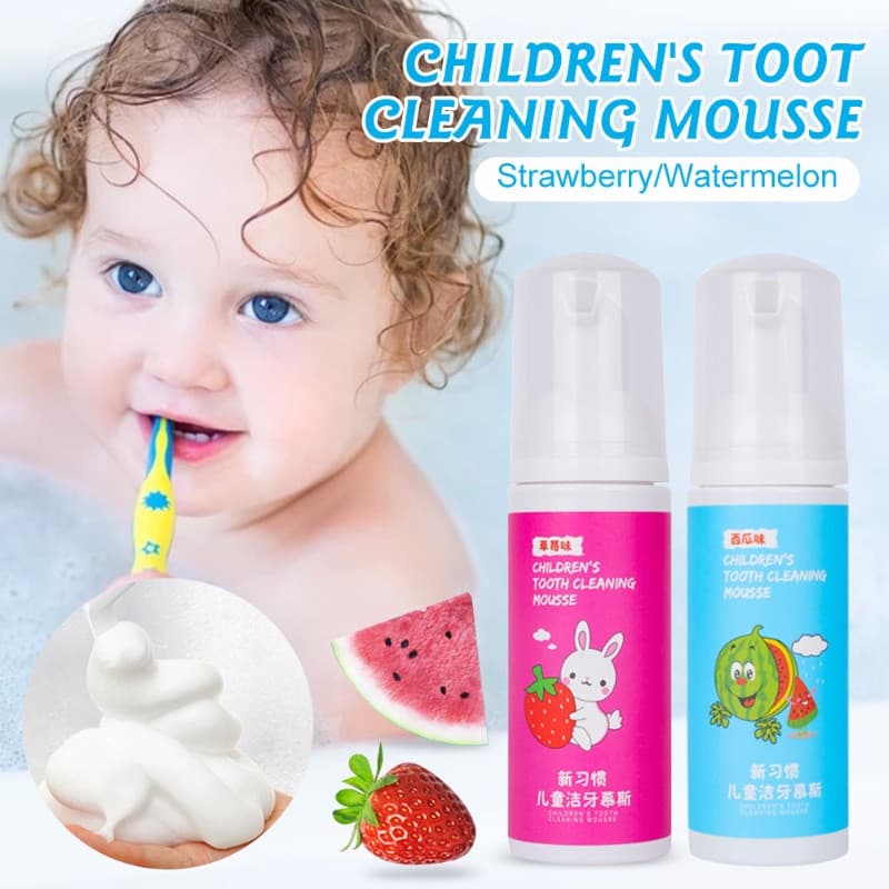 60ml Crianças Mousse Espuma Pasta De Dentes De Bebê Limpeza Escova Tipo U Infantil Elétrica Especial 2-12 Anos De Idade