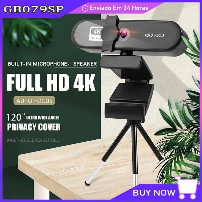 4k Webcam Câmera Para Computador Notebook Com Suporte PRONTA ENTREGA