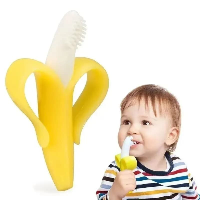 Mordedor para Bebê Silicone Bananinha Banana Escova Dentes 0-3Ano