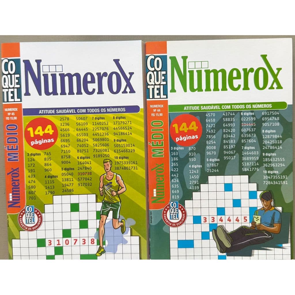 kit 02 -Passatempo Coquetel Numerox (144 Páginas cada)