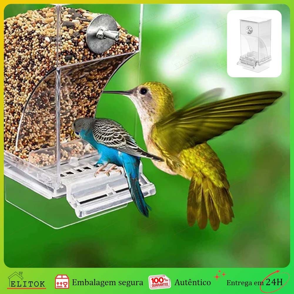 Alimentador de Pássaros Acrílico Transparente Portátil Para Gaiola Antiderramamento Reutilizável Fácil de Limpar