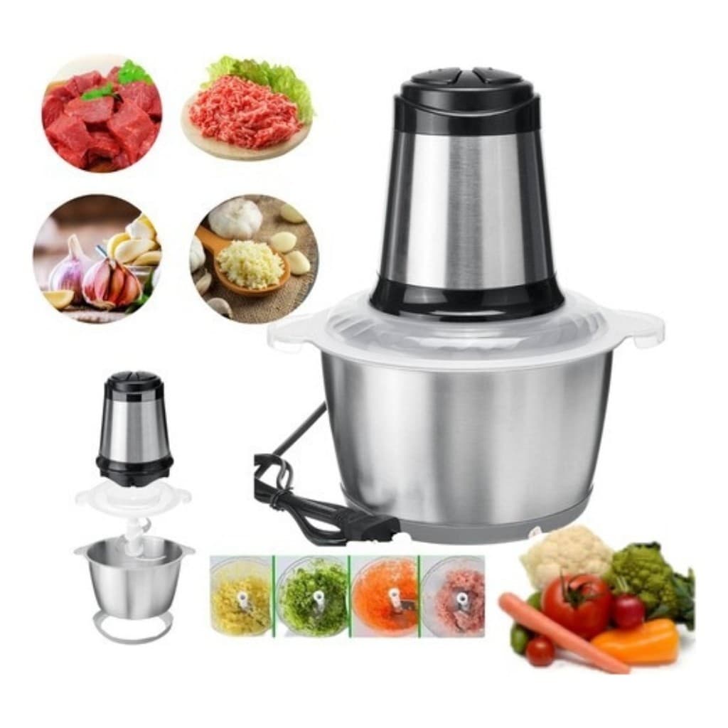 Multiprocessador Moedor De Carne Alho Legumes Elétrico 2 Litros