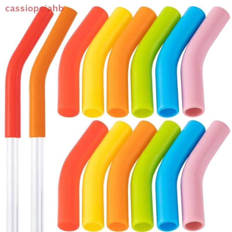 (cassiopeiahb) 6 Pçs/Set Capas De Palha De Silicone Macio Canudos Dicas Adequados Para Bicos Aço Inoxidável Reutilizávei