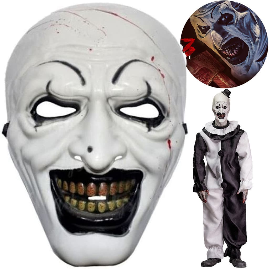 Máscara Terrifier Palhaço Art Palhaço Assassino Terror Festa Halloween Luxo Cosplay Festa Fantasia Terror Assustador