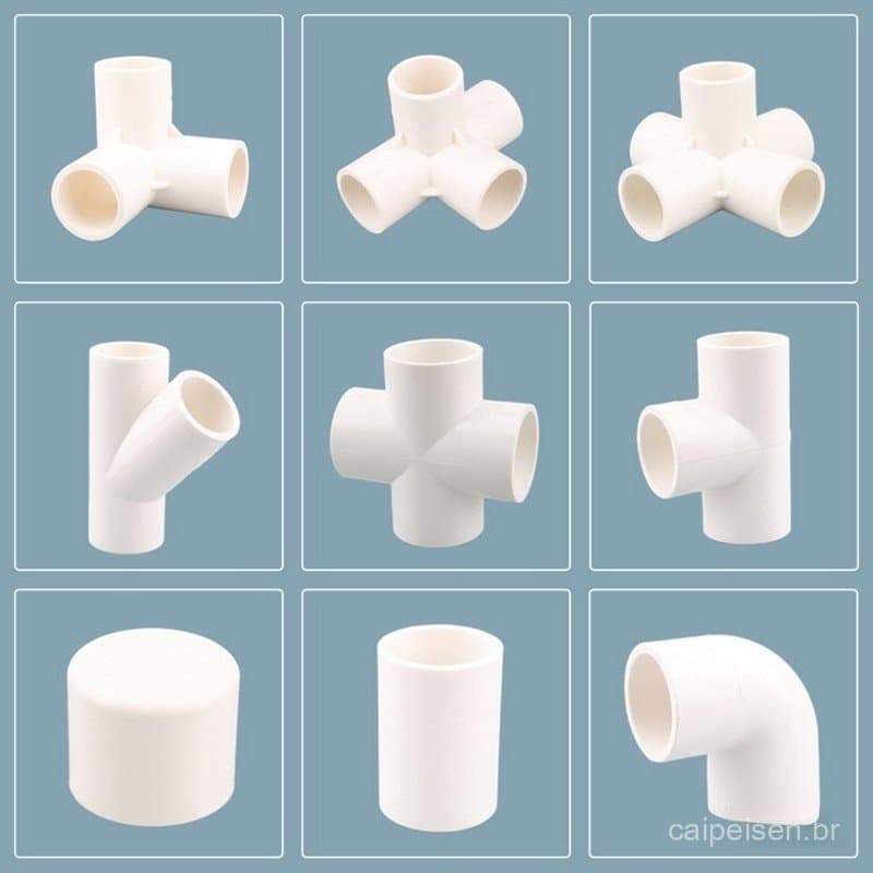 1pc 20 25 32mm Conector De Tubo De PVC Branco Cotovelo Reto T Juntas Cruzadas Adaptador De Tubulação De Água 3 4 5 6 Man