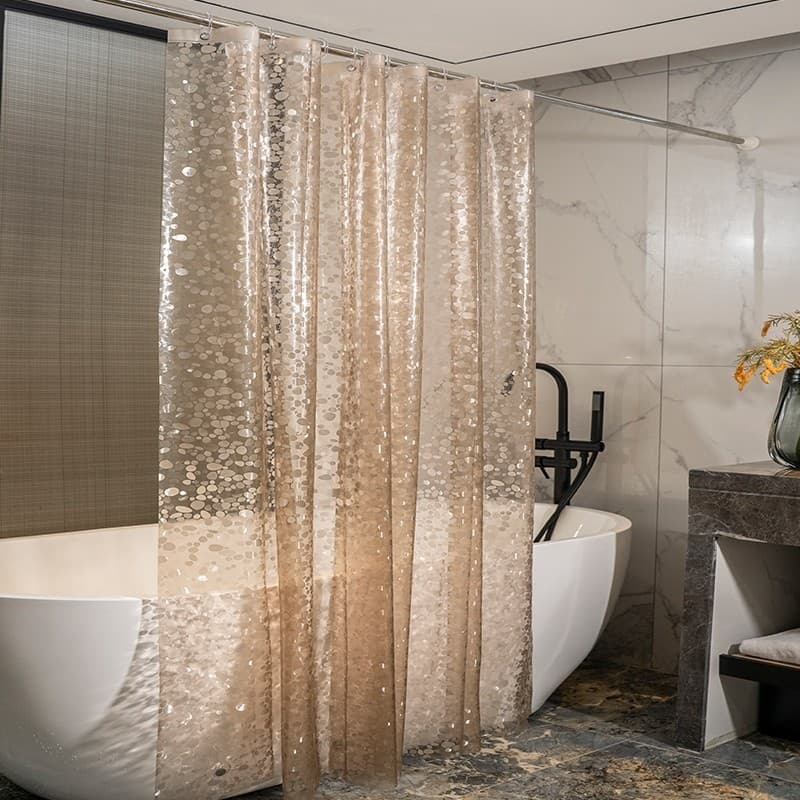 Cortina Box Banheiro 3D Transparente PVC Premium Anti Mofo c/ Ímã e Ilhós – À Prova d’Água 2m x 1,80m