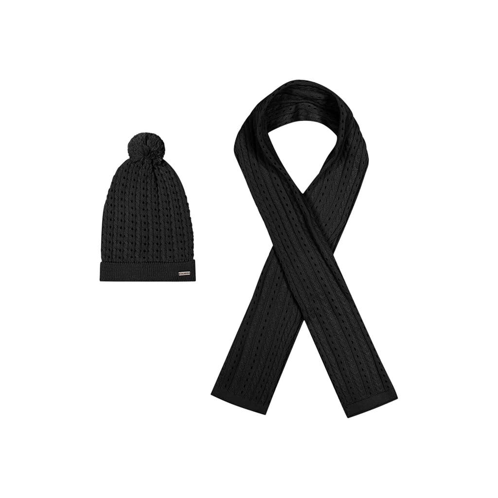 Kit Gorro e Cachecol Infantil Preto - Elian