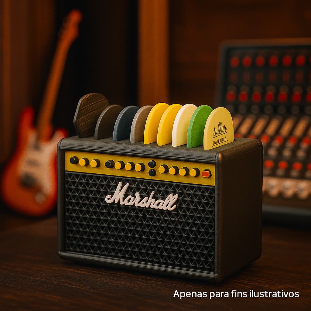 Suporte Porta-Palhetas Mini Guitarra Decorativa – Kits Variados