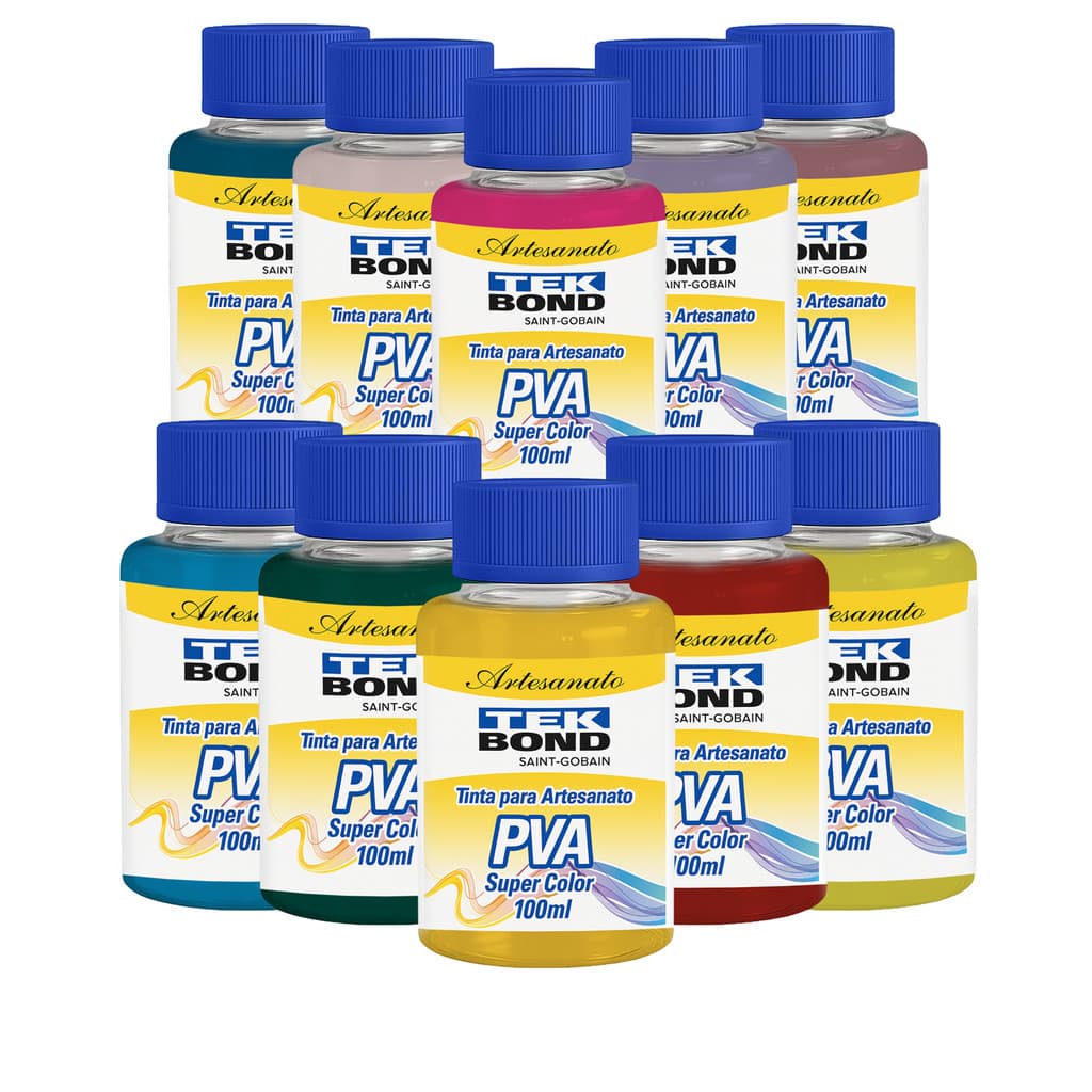 Tinta PVA TekBond Super Color 100ml Para Artesanato, Madeira, MDF