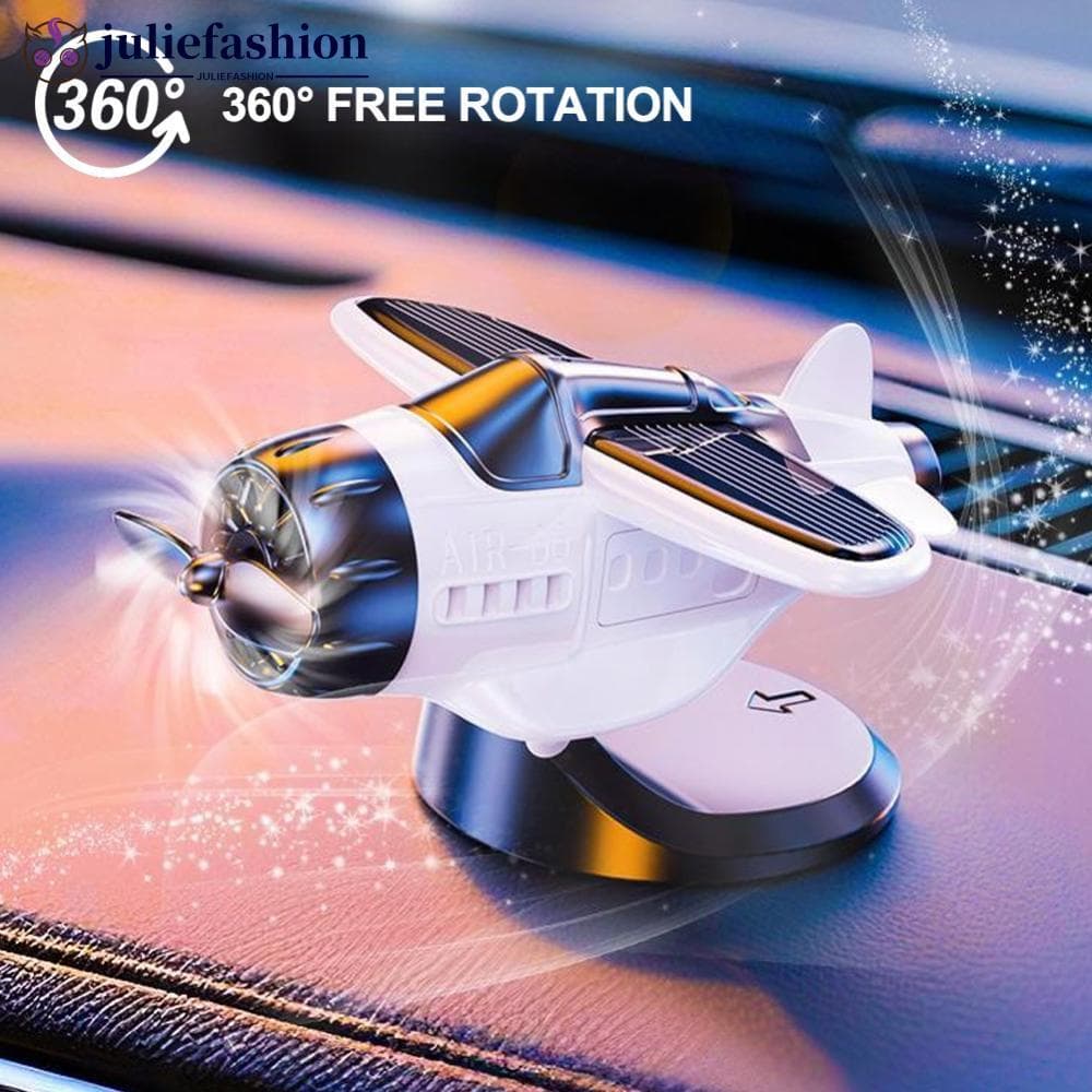 JULIEFASHION Solar 360 Rotativo Carro Avião Ornamentos Console Central De Aeronaves Alimentadas Para Acessórios De Decor