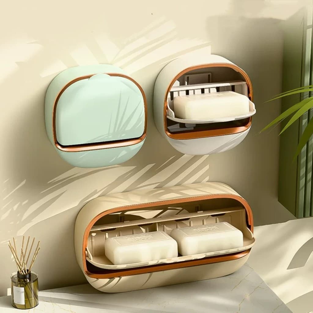 Saboneteira de Parede 2 Modelos com Bandeja de Drenagem,Mantém o Sabonete Seco,Suporte de Sabão