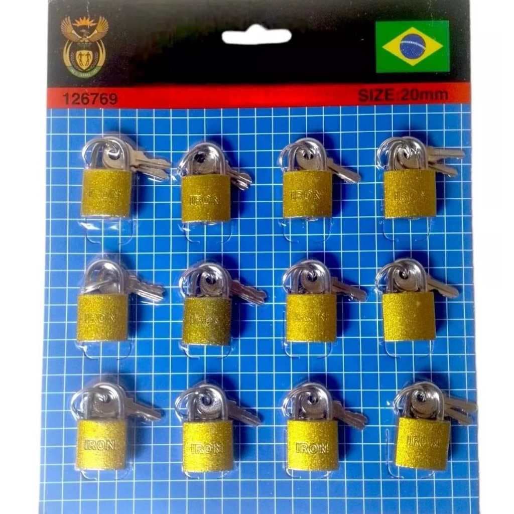 Cadeados Nº 20mm Com Unidades Para Malas Bolsas Armário Cartela