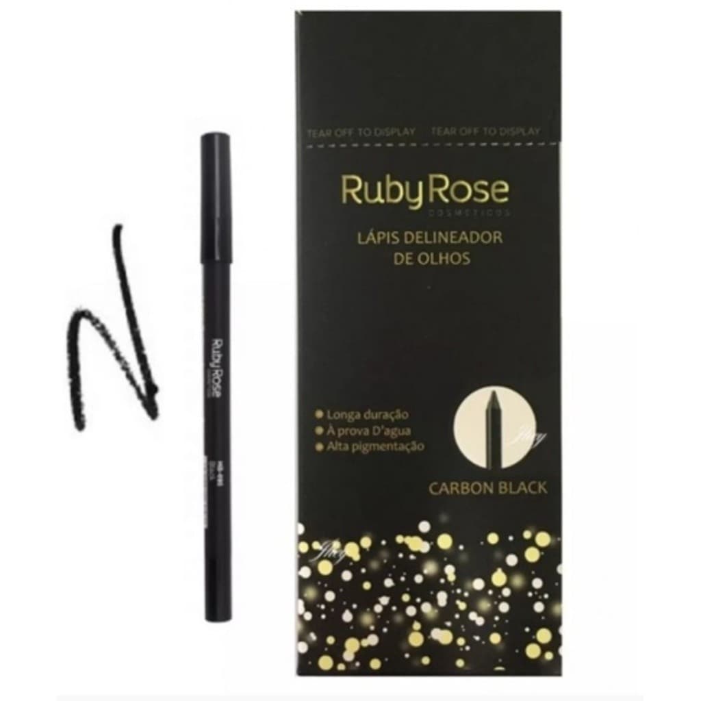 Lápis Delineador Carbon Black HB050 À prova d’agua - Ruby Rose (KIT OU UNIDADE)
