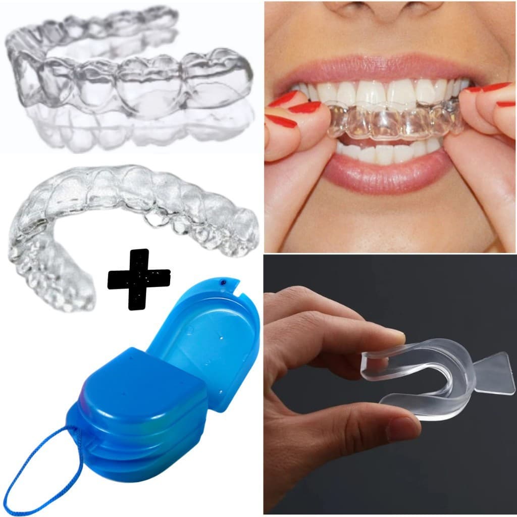 Placas Dental Moldável Silicone Anti Brux Protetor Noturno Superior E Inferior + Estojo Incluso