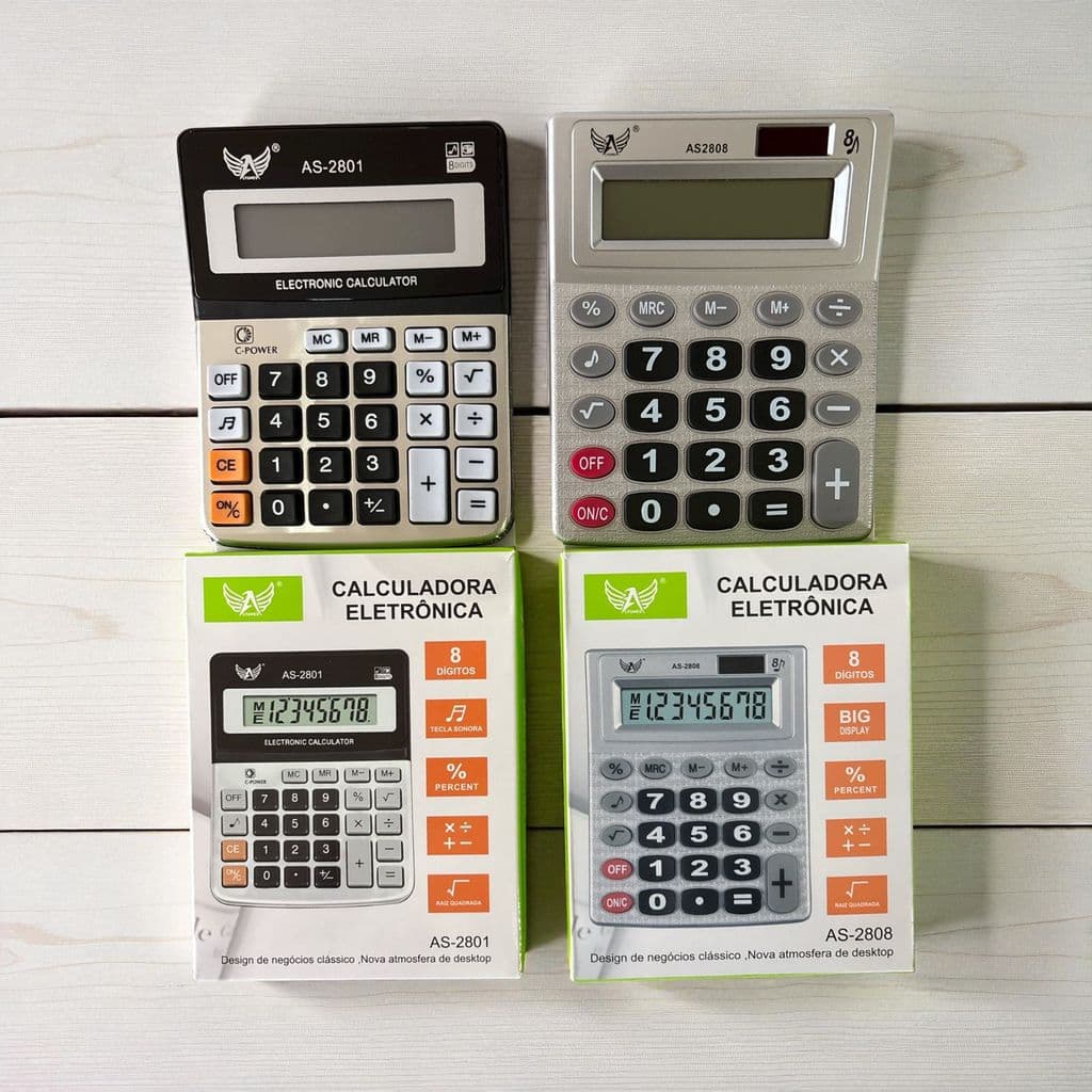 Calculadora LCD 8 Dígitos Papelaria Estudo Exame Calculo Ferramentas Escritório Contabilidade