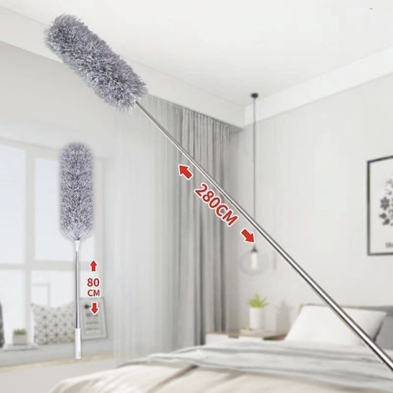 Espanador 280 Centímetros Ajustável Telescópica Dobra Duster Telhado Teia Teto Cama Mesa Escova De Limpeza De Poeira