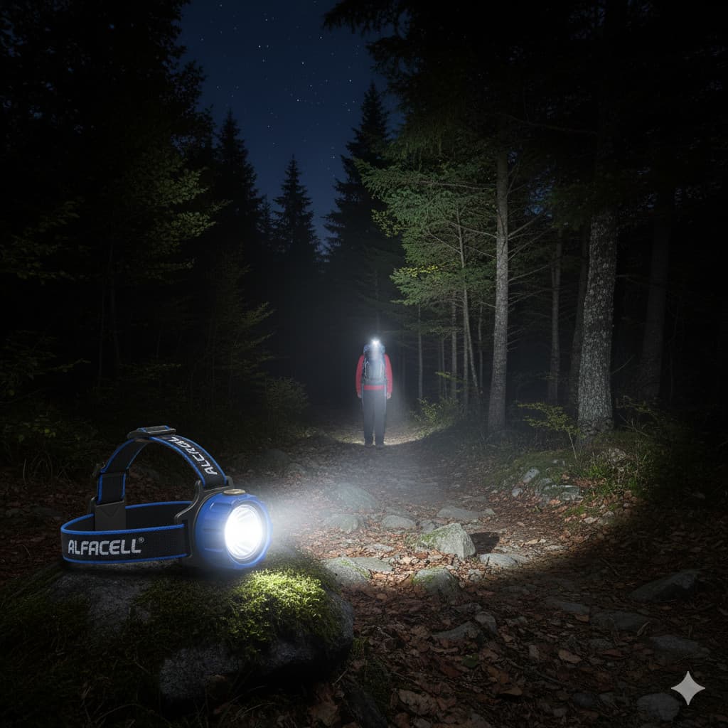 Lanterna De Cabeça ALFACELL: 4 LEDS A Iluminação Definitiva Para Suas Aventuras E Desafios!