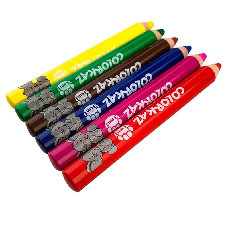 Lápis de Cera Big 6 Cores Vibrantes Aquarelavel + Apontador