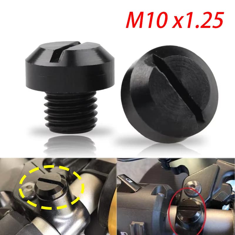 2 Pçs Universal Motocicleta Alumínio M10 x 1.25 Espelho Retrovisor Buraco Plugues Parafusos Cobre Tampas Titular