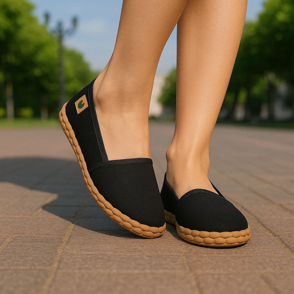 Sapatilha Sanf Feminino Alpargata Confortável Macia Calce Fácil Leve Elegante Preto Dia a Dia