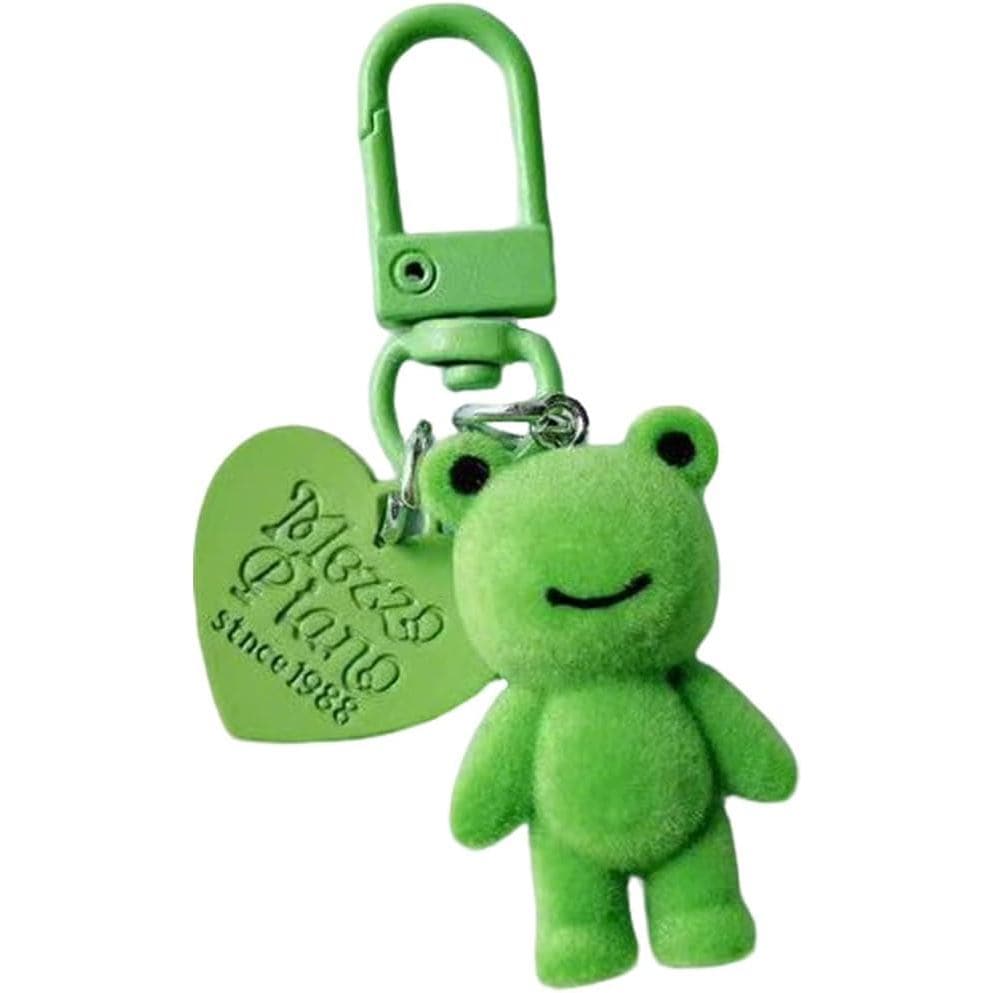 Chaveiro De Sapo De Pelúcia Verde De Resina Fofa-Design De Coração 3D , Porta-Chaves De Carro , Pingente De Bolsa Para M