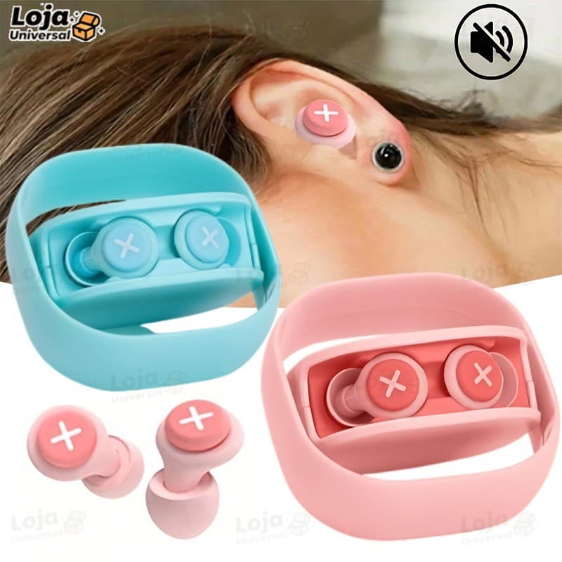 Tampões Auriculares De Silicone Isolamento Acústico Redução De Ruído Com Esponja Macia Protetor Auricular-LU