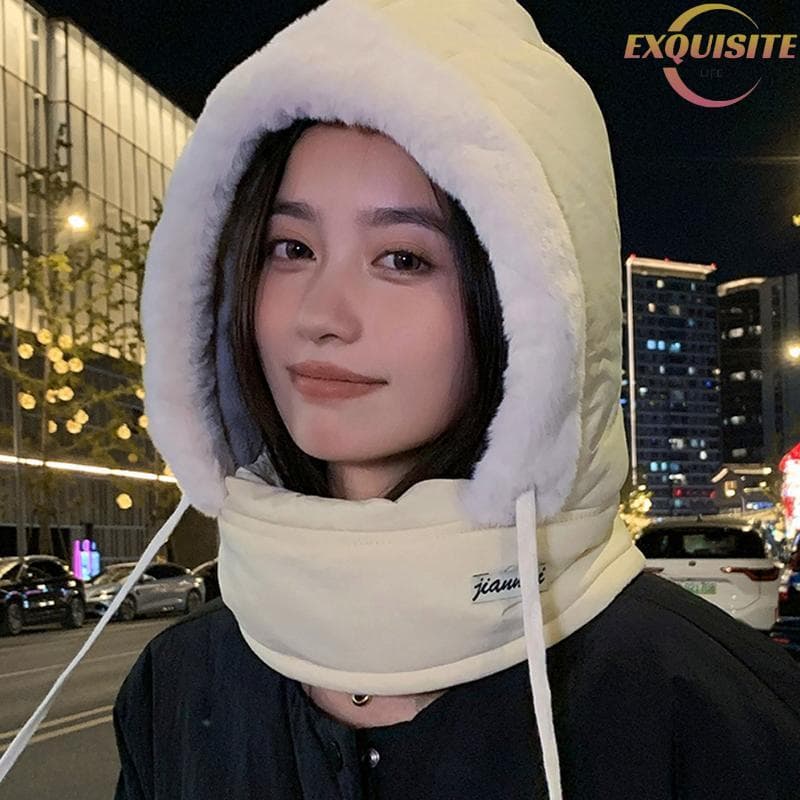 [EL] Cachecol Balaclava Térmico Para Clima Frio , Capuz À Prova De Vento De Inverno , Chapéu De Pelúcia , Aquecedor De P