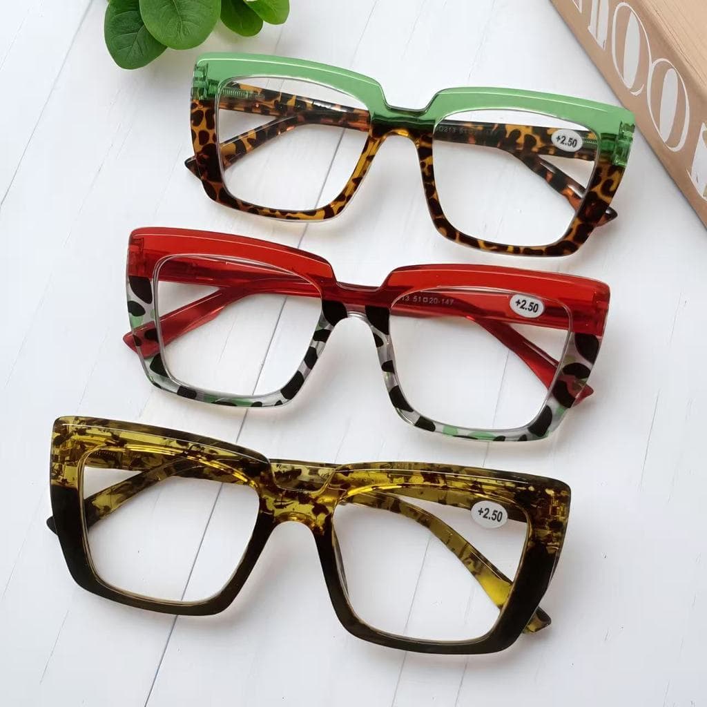 Óculos de Grau Para Perto de Leitura Armação grosso Feminino novo Quadrado Grande Estilo Fashionista Lindo com Grau