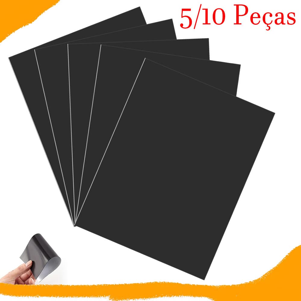 5/10 Peças Manta Magnética Adesivada Imã p/Foto Vintage, Imã de Geladeira 21 x 31 cm, Espessura 0,3 mm para fotos, papel