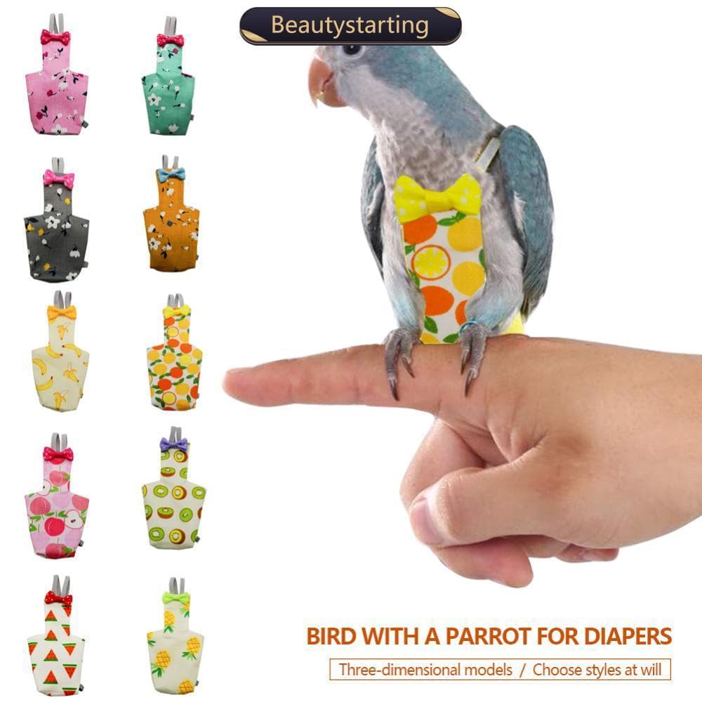 BEAUTYSTARTING Papagaio Fralda Terno De Voo Roupas De Pássaro Para Periquito Pombo Médio Grande De Estimação A8T6