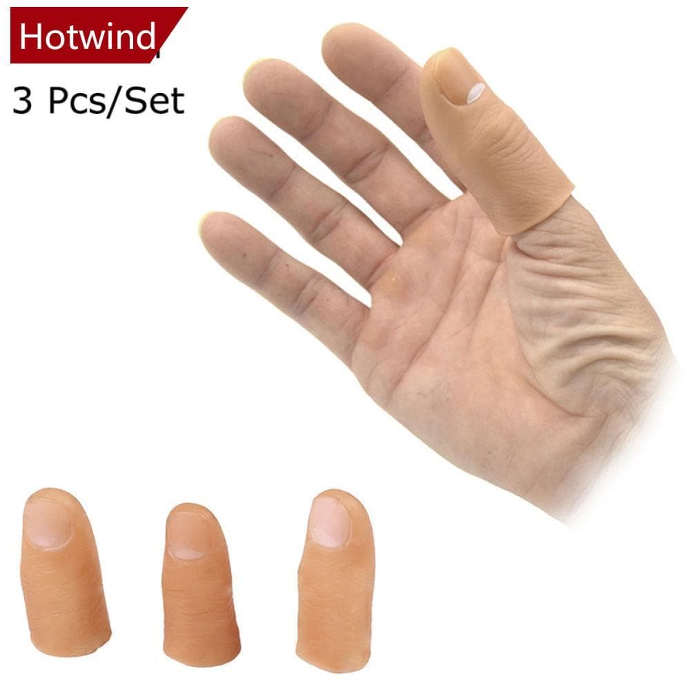HOTWIND 3 Pçs Ponta Mágica Dedos Truque Borracha Close-Up Desaparecer Aparecendo Adereços Brinquedos B3E9