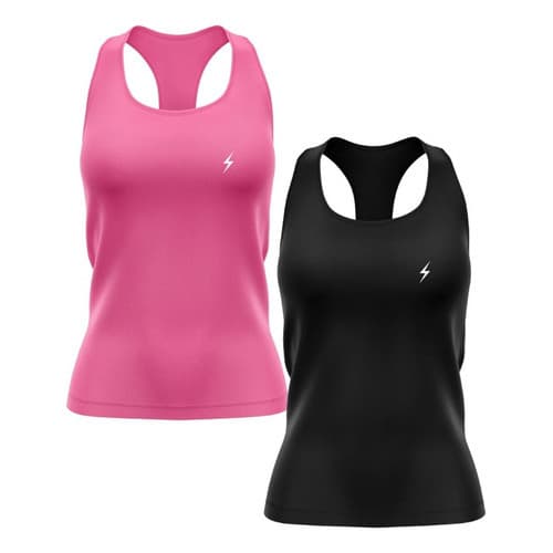 Kit 2 Regatas Nadador Dryfit Lisa Para Treino Academia Corrida Caminhada Estampada Raio