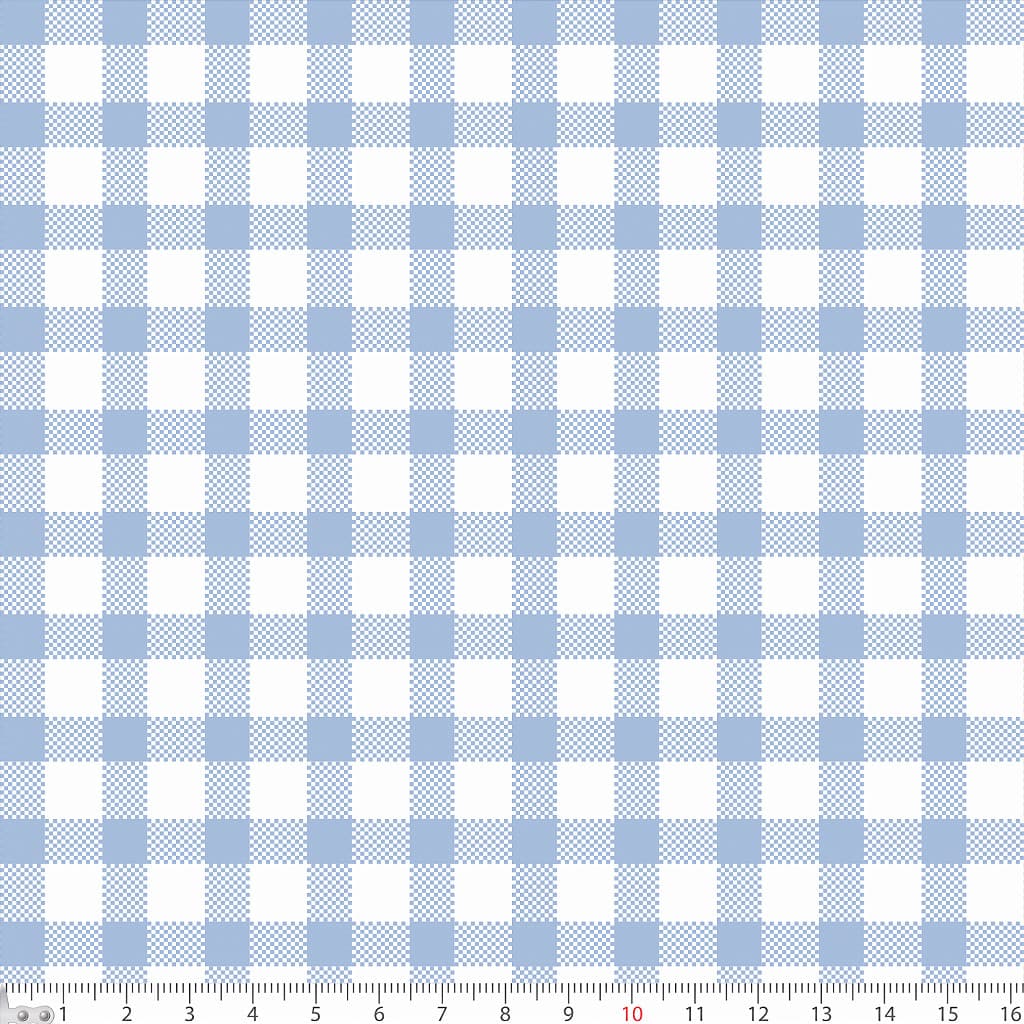 Tecido Tricoline Xadrez Azul Nuvem (7 mm) - Peripan - 50 x 150 cm