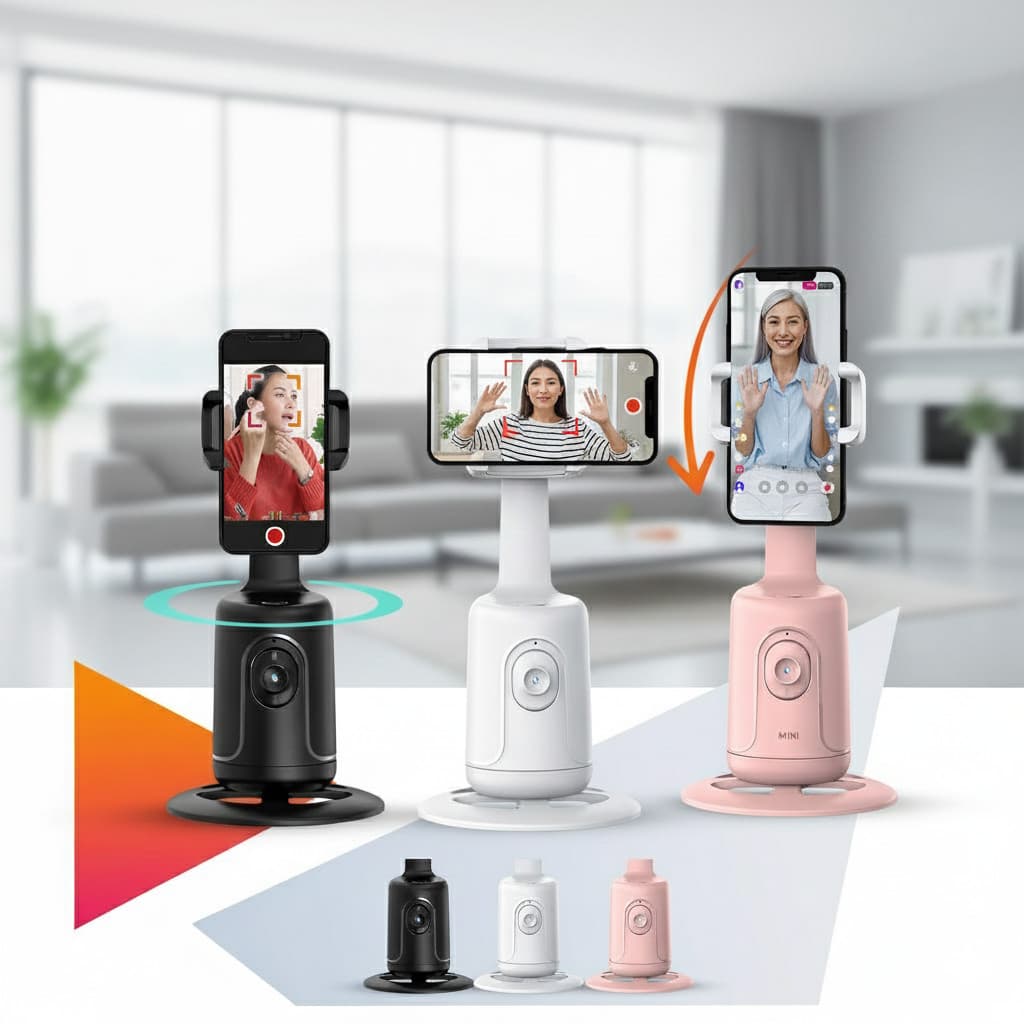 Suporte Giratório 360 Gimbal Estabilizador de Celular Rastreador Facial Inteligente Vídeo Mesa Tripé