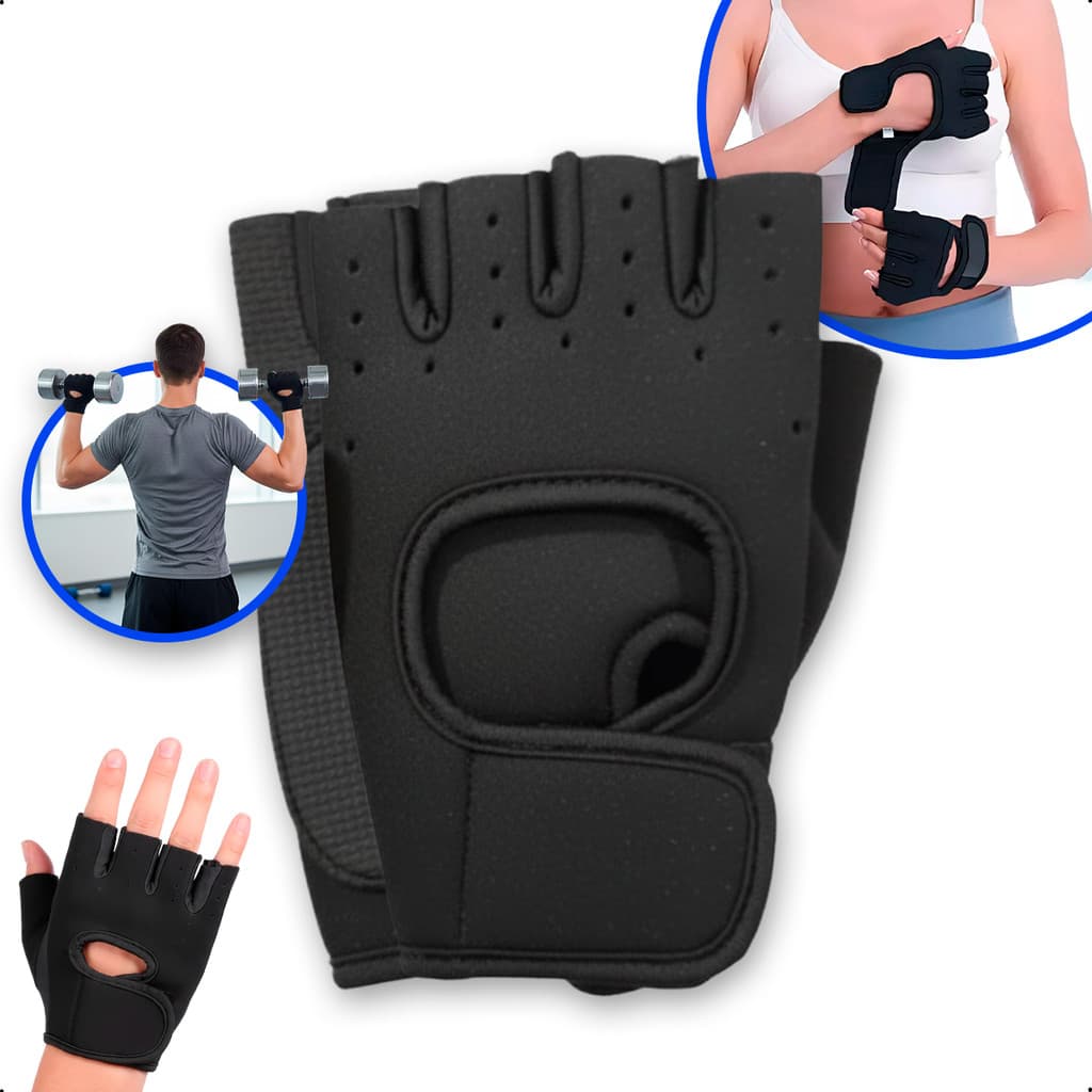 Luva Academia unissex Musculação Treino Crossfit Tamanho Unico Ajustável