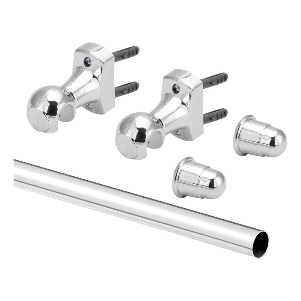 Kit Varão Aço 19mm com 2,5 Metros de Cortinas Completo Para Casa Quarto Sala Moderno e Resistente