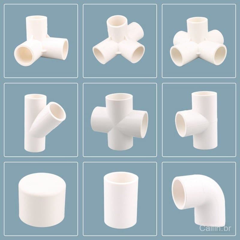 1pc 20 25 32mm Conector De Tubo De PVC Branco Cotovelo Reto T Juntas Cruzadas Adaptador De Tubulação De Água 3 4 5 6 Man