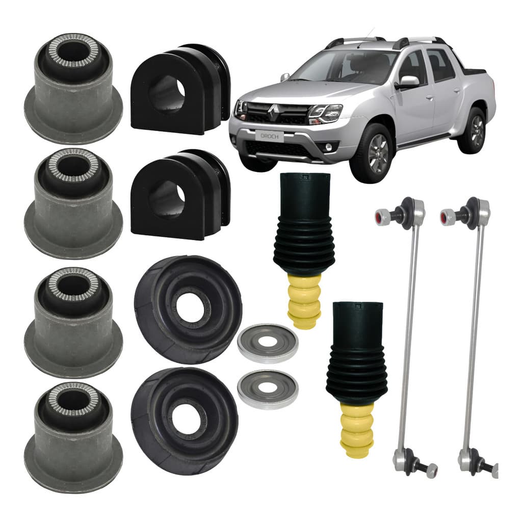Kit 12pç Buchas + Bieleta E Coxims Susp Dianteira Oroch
