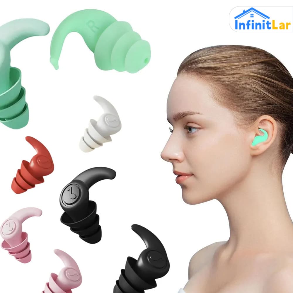 Almofadas de Ouvido 3 Camadas Anti-ruído: Práticas para Sono e Proteção Auditiva