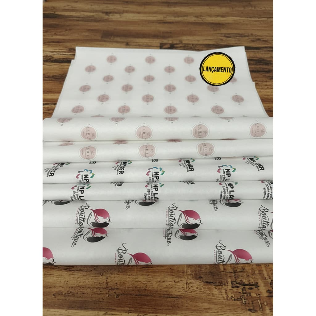 KIT 100 UND Papel Seda Personalizado 40x60cm KIT 100 UND com sua Logo