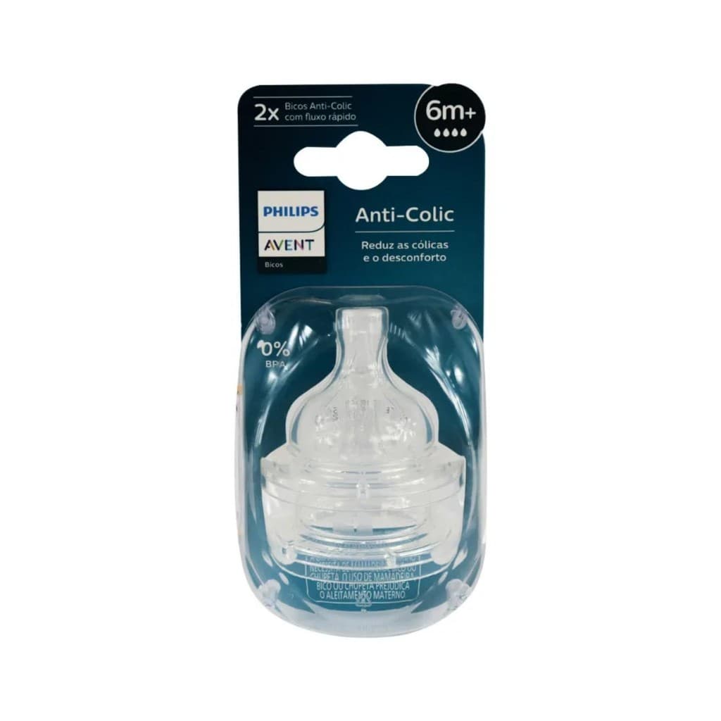 Bico Mamadeira Nº 4 Linha Anti-Colic 6m+ Philips Avent (SCY764/02)