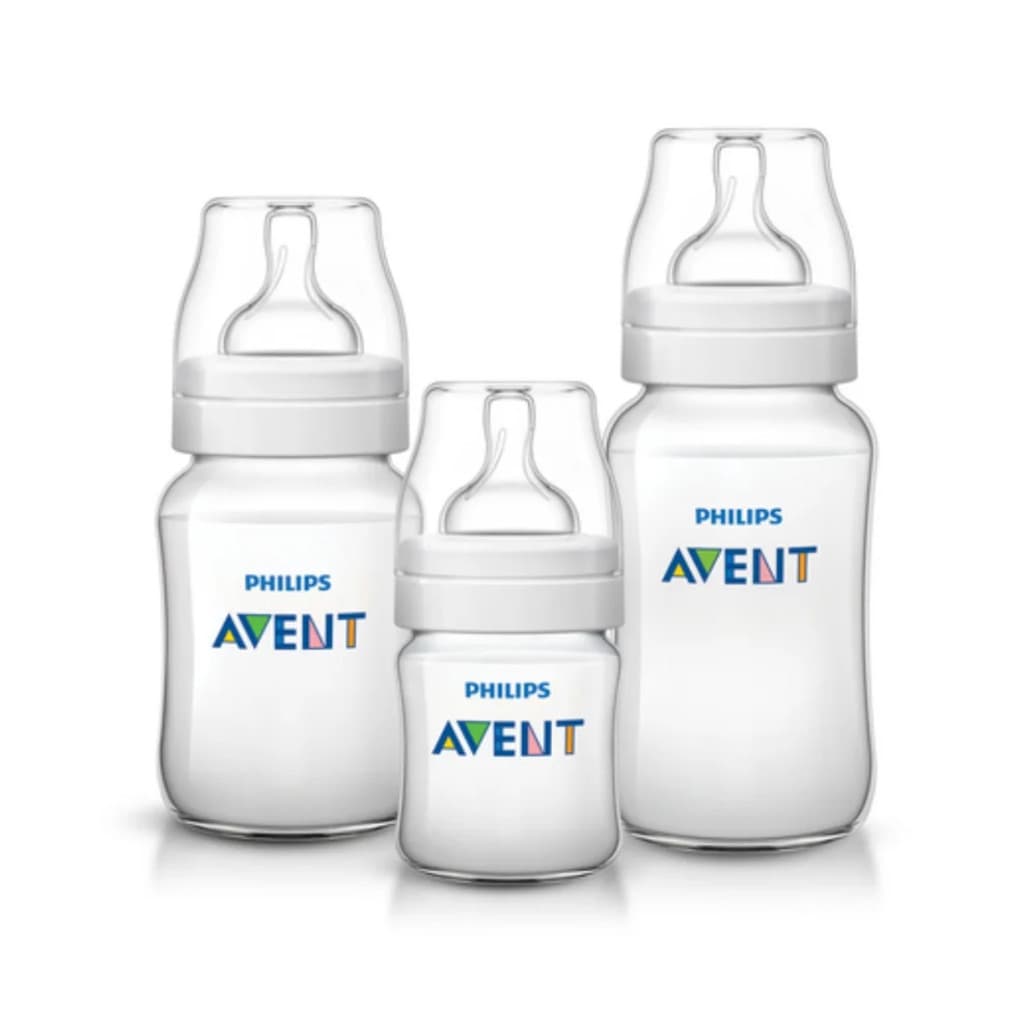 Kit Triplo Mamadeiras Anti-Colic Transparente Philips Avent (SCY119/18)