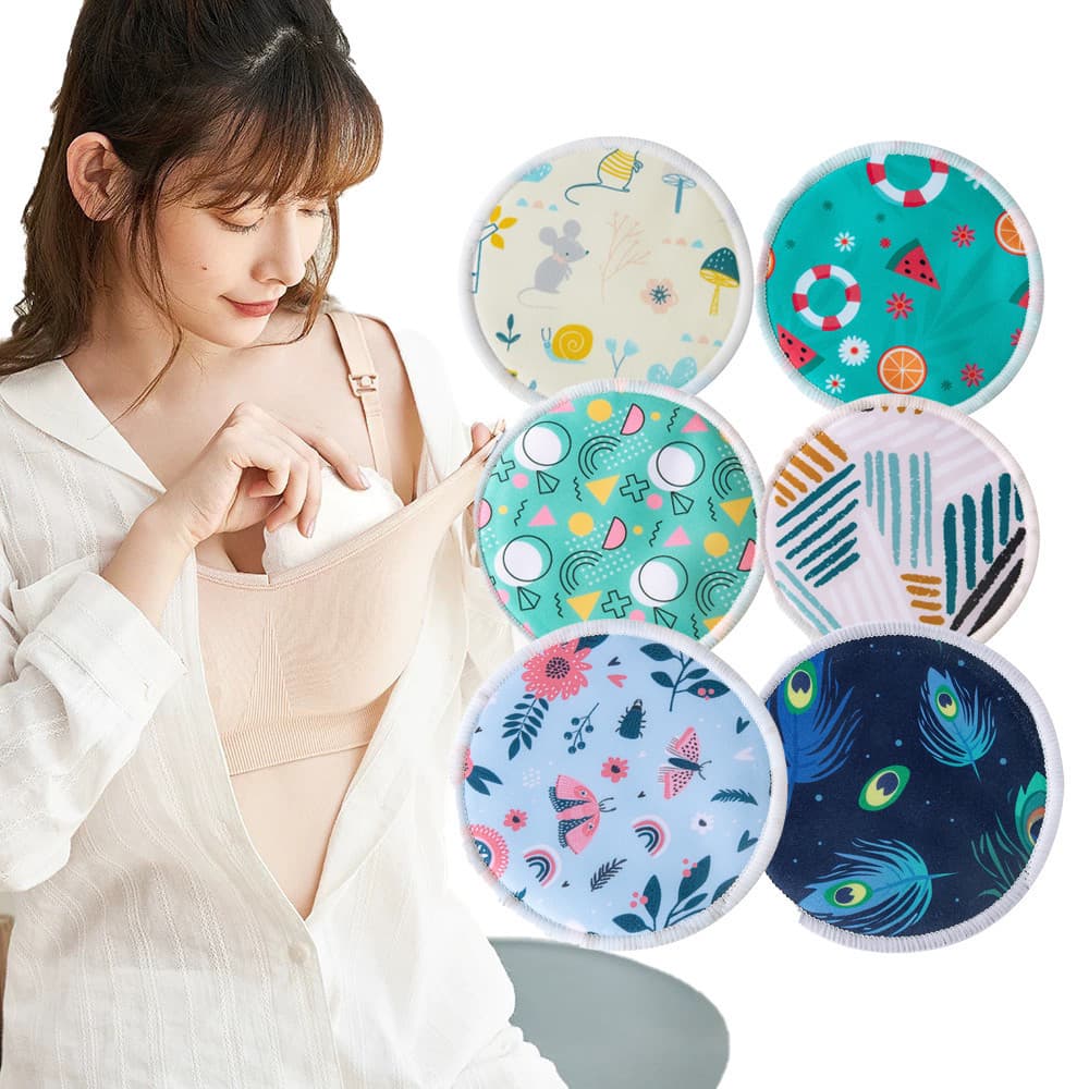 Kit 4 Absorventes p/ Seios · 3 Camadas · Fibra de Bambu · Laváveis · À prova de vazamentos